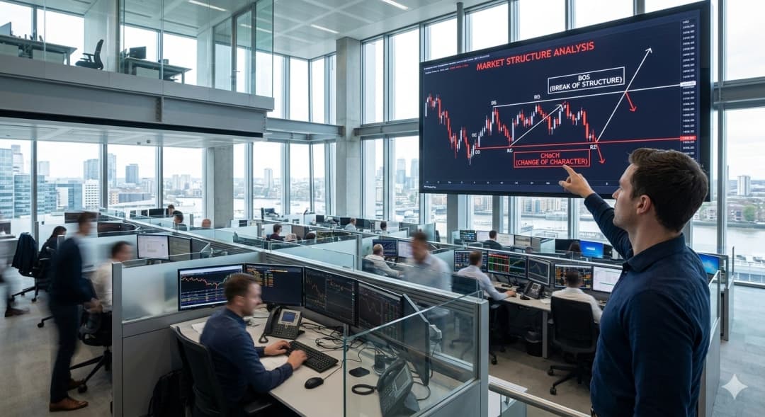إتقان هيكلية السوق: الدليل الاحترافي للفرق بين كسر الهيكل (BOS) وتغير الشخصية (CHoCH)