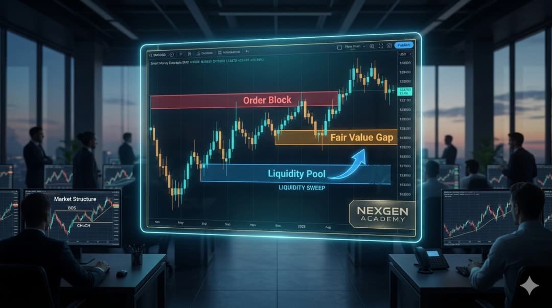 السيولة الذكية (SMC): كيف تقرأ الشارت بعيون البنوك والمؤسسات المالية الكبرى؟